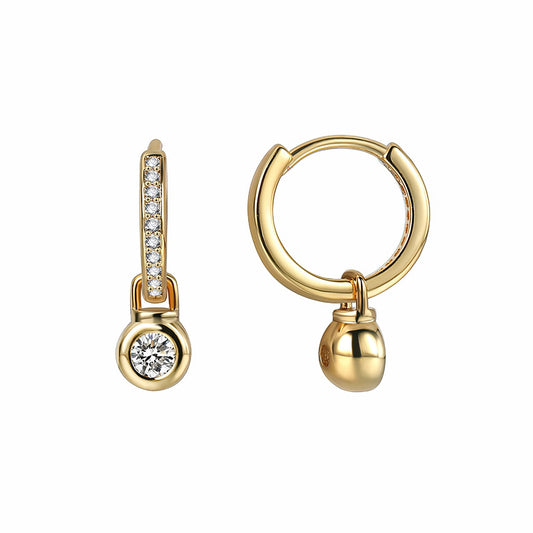 Versatile Gold-Plated Zircon Earrings - ALAIYA