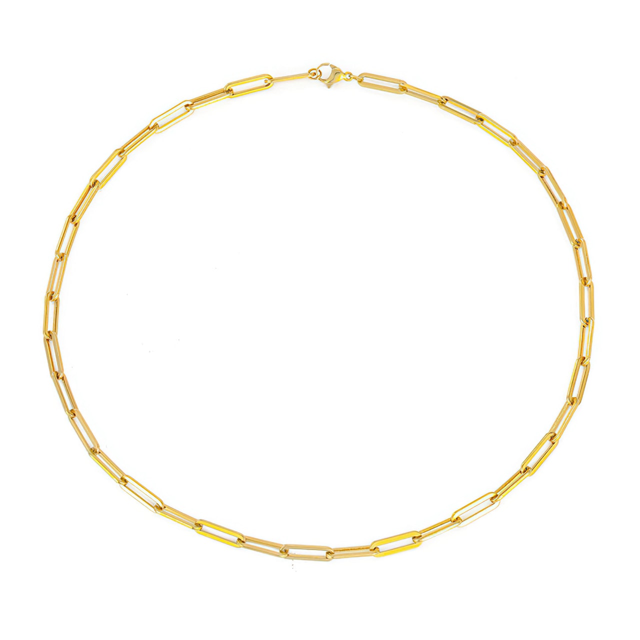 14K Gold-Plated Paperclip Link Chain Necklace - ARLETTE