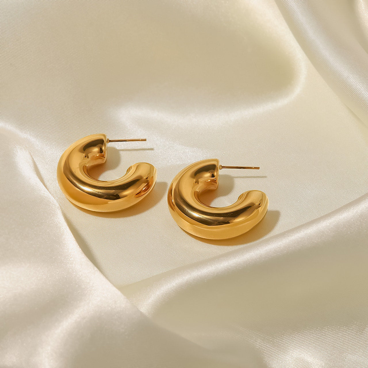 Minimalist Circular INS Style 18k Gold-Plated Earrings - BELEN