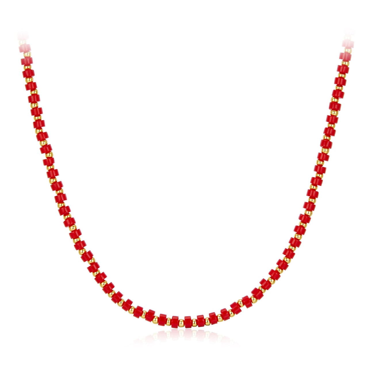 Natural Red Agate Necklace 18 Inches - ISABEL