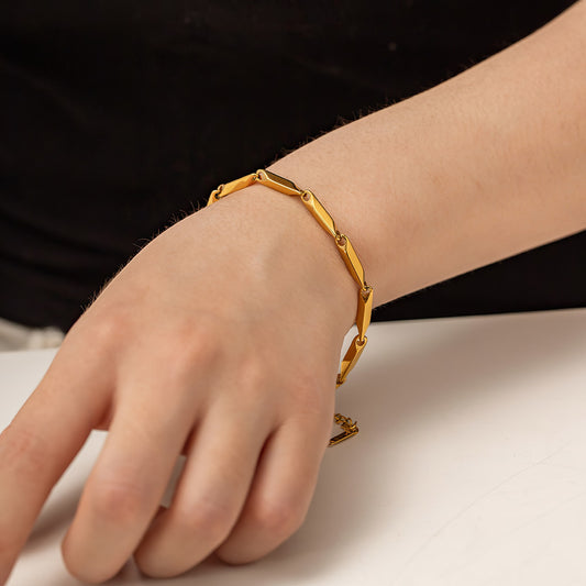 Simple INS Rhombus 18K Gold Plated Bracelets - JUSTICE