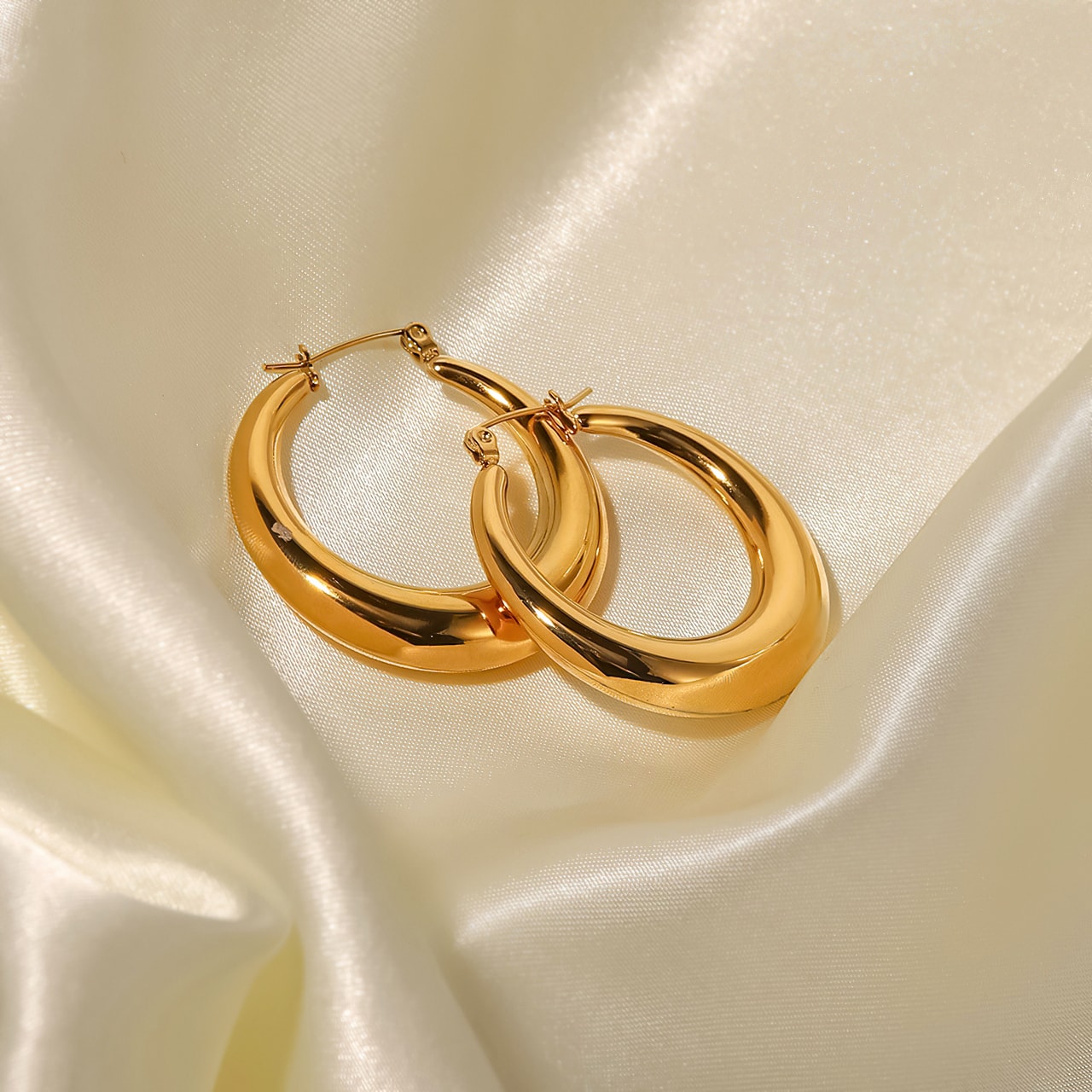 Minimalist Circular INS Style 18k Gold-Plated Earrings - MONICA