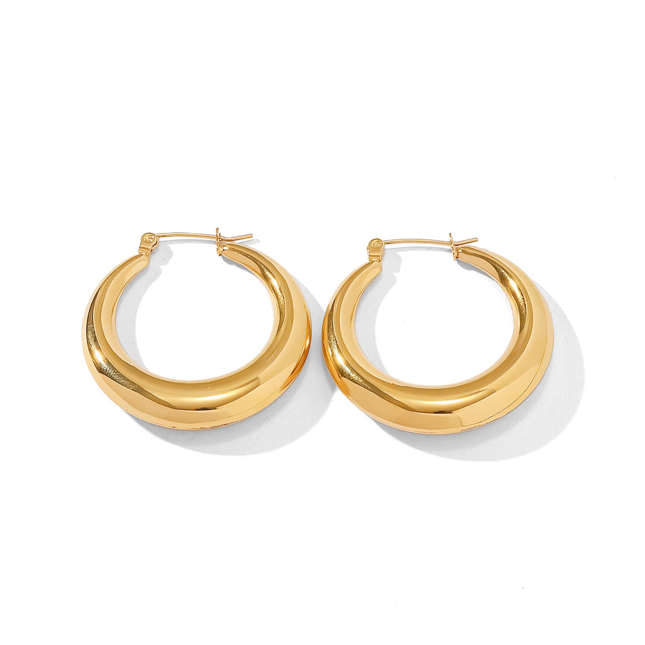 Minimalist Circular INS Style 18k Gold-Plated Earrings - MONICA