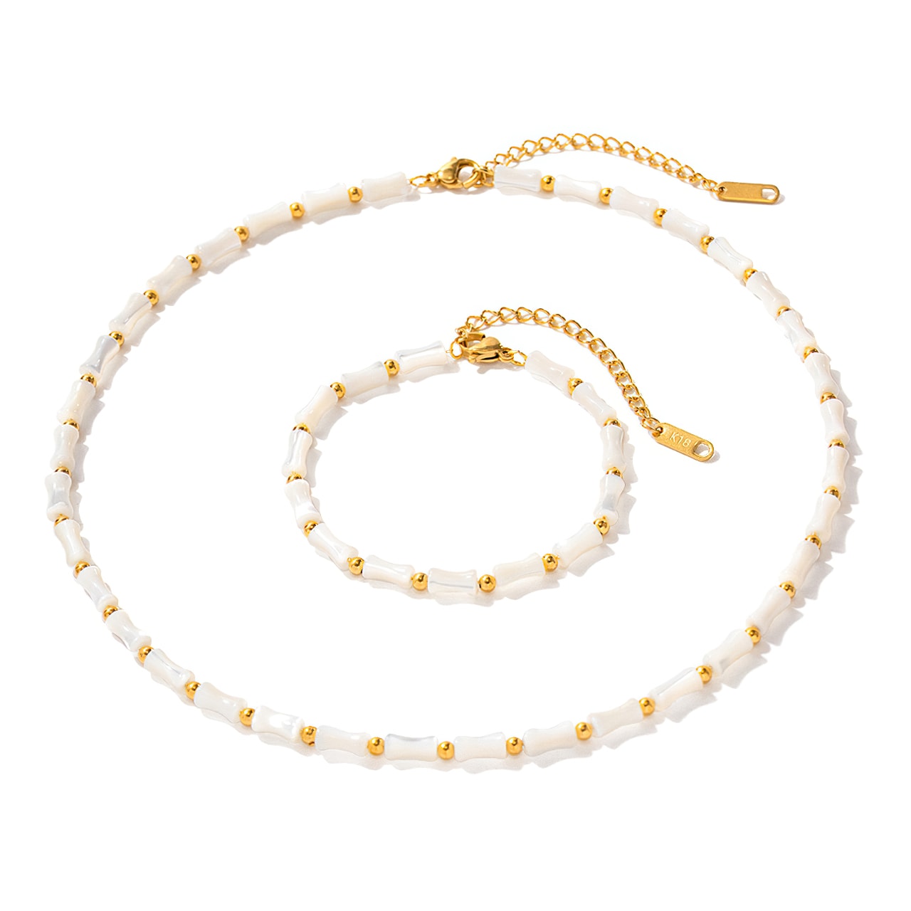 Natural White Shell Chain Necklace - NYOMI