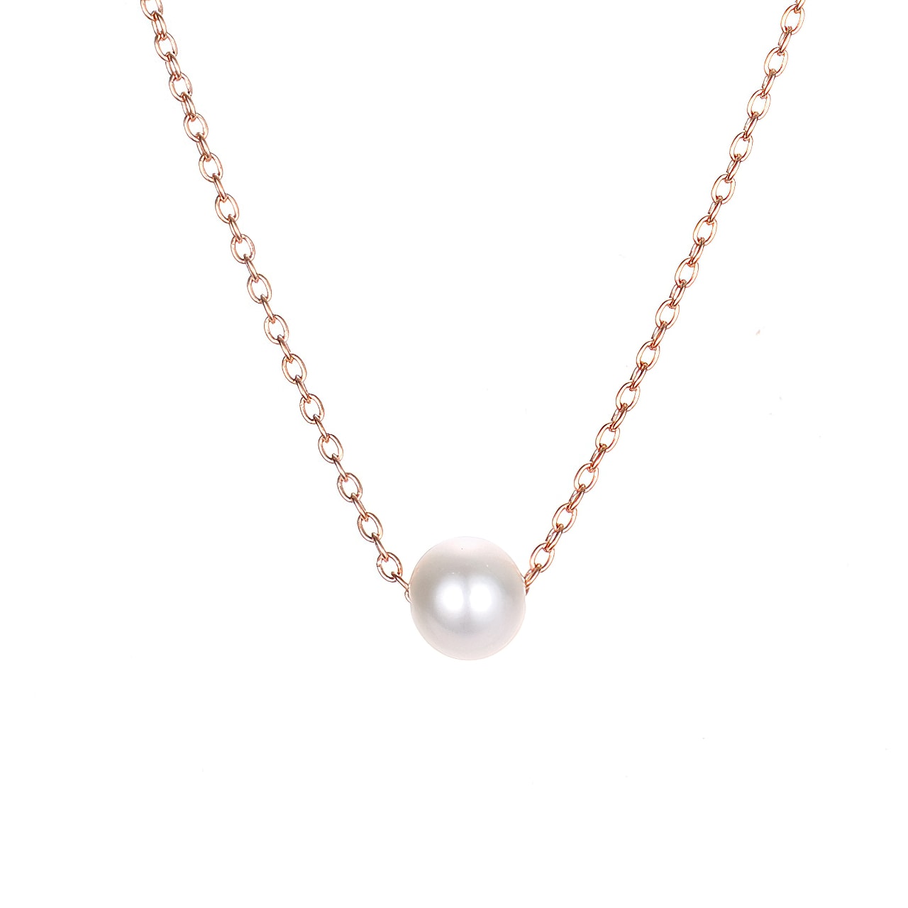 Pearl 14k Gold Plated Stainless Steel Minimalist Necklace - PAULA