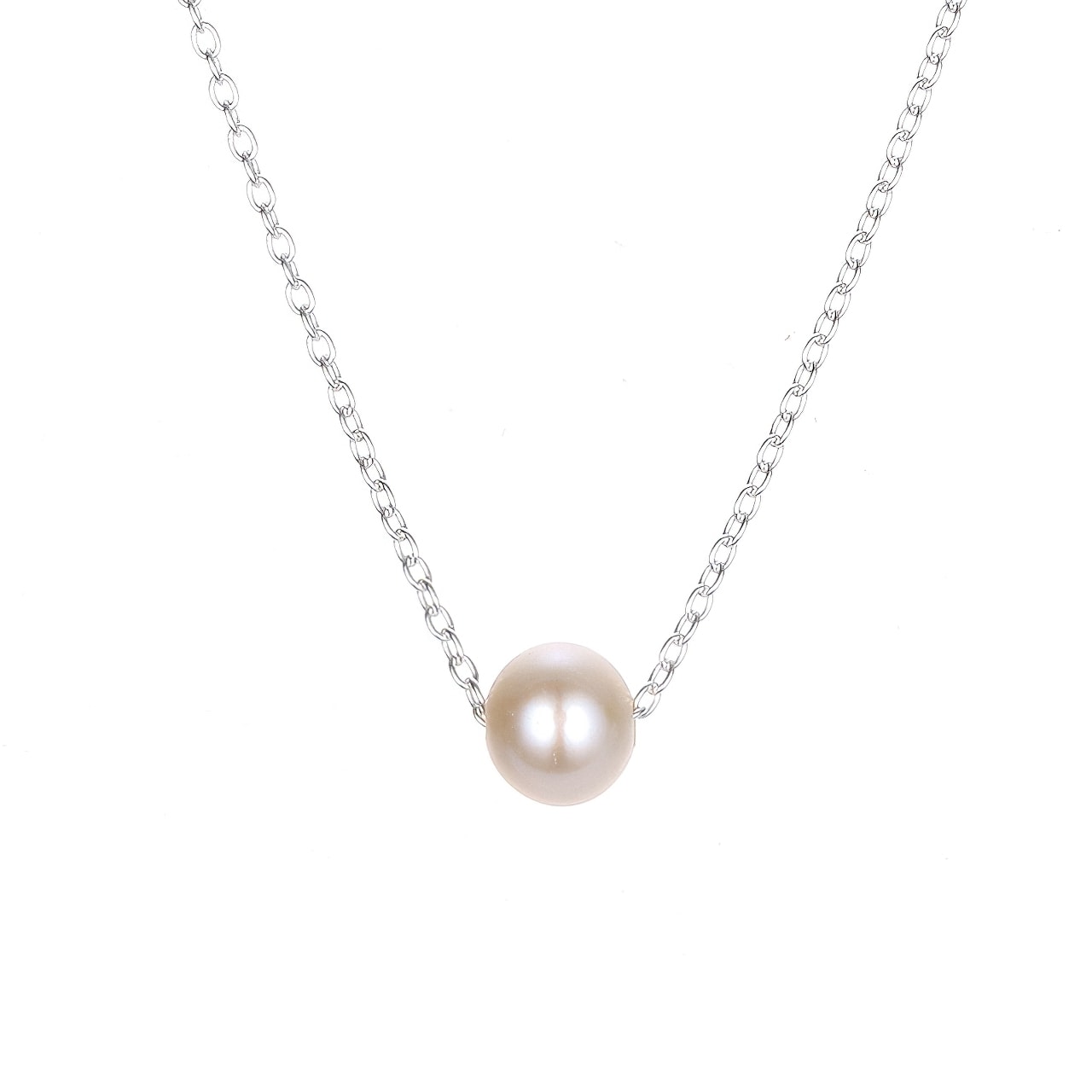 Pearl 14k Gold Plated Stainless Steel Minimalist Necklace - PAULA