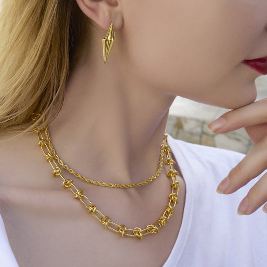 Thorns Gold Plated Clavicle Chain Necklace - RYLEIGH