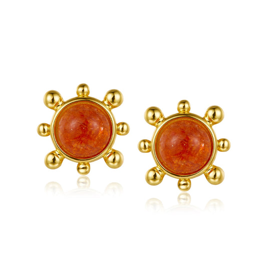 Sunstone 18K Gold-Plated Earrings - SUNNA