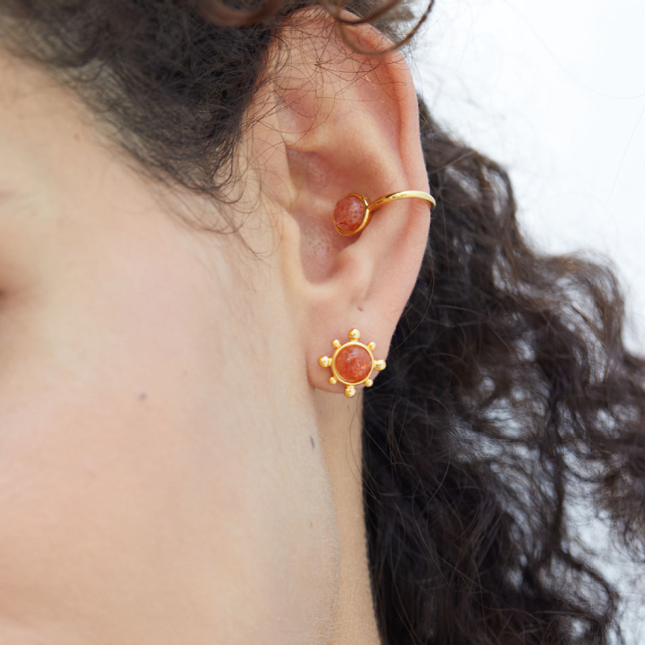 Sunstone 18K Gold-Plated Earrings - SUNNA