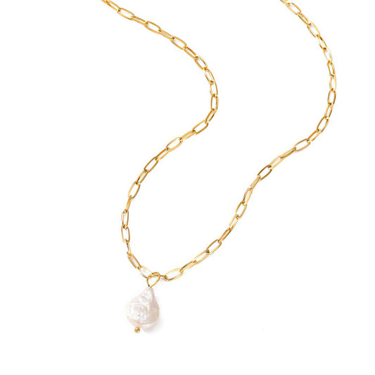 Freshwater Pearl 14k Gold Plated Pendant Necklace - VALERY