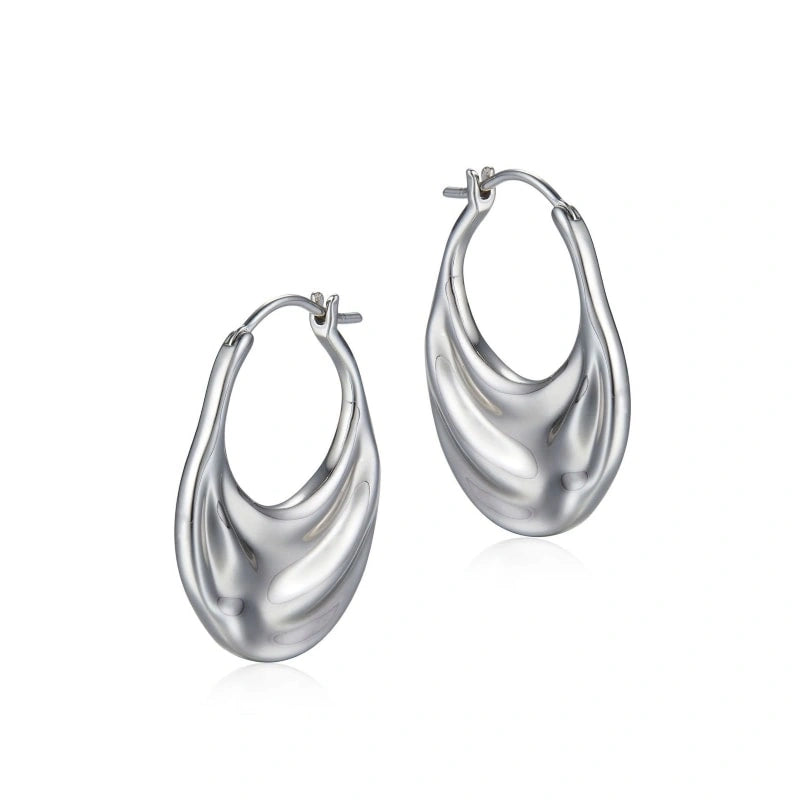 Wave-Light 18k Platinum Plated Earrings - ARABELLA