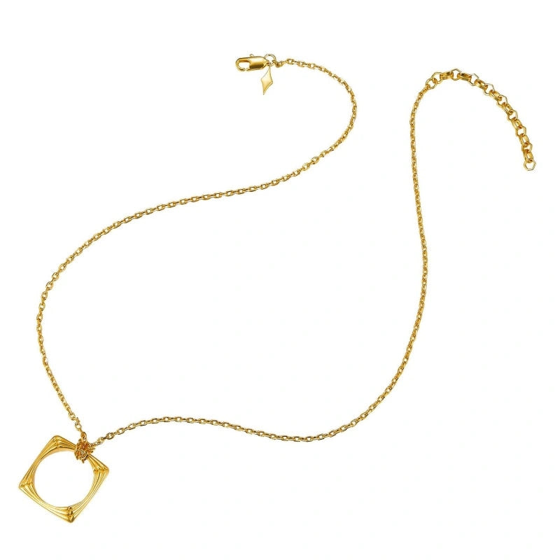 Geometry 18k Gold-Plated Pendant Necklace - ARIELLA