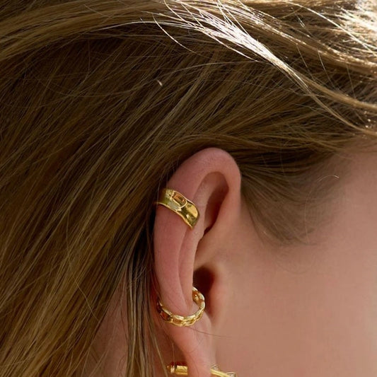 Shiny 18k Gold Plated Ear Cuff Earrings - BLAKE