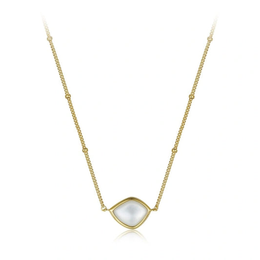 Minimalist White Shell 18k Gold Plated Pendant Necklace - BRIDGET