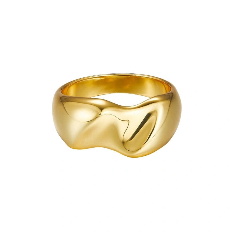 Simple Wave 18k Gold Plated Ring - BROOKE