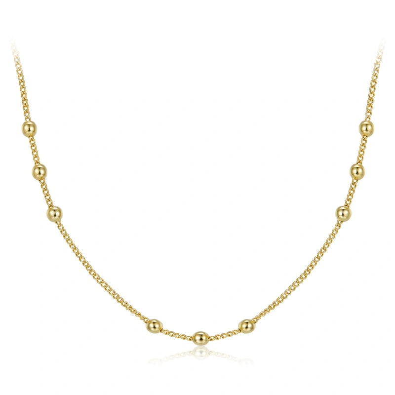 Gold Plated Versatile Bead Chain Bracelet Necklace - CATALINA