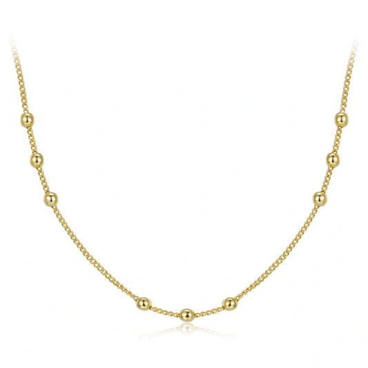 Gold Plated Versatile Bead Chain Bracelet Necklace - CATALINA