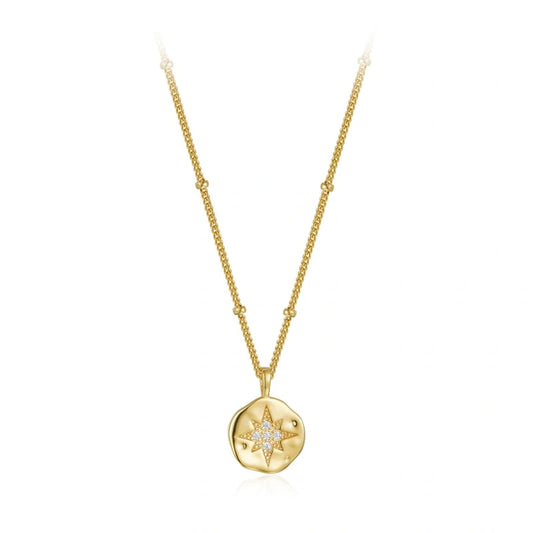 18k Gold Plated Classic Vast Star Pendant Clavicle Chain Necklace - CHAYA