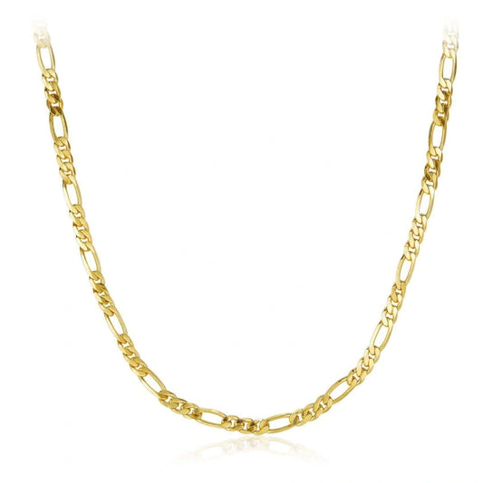 18k Gold Plated Figaro Clavicle Chain Necklace - DAISY