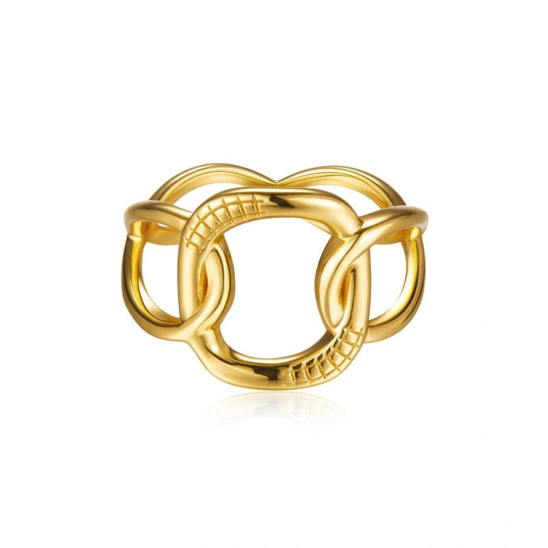 Light Luxury Simple Cross 18k Gold-plated 925 Silver Ring - ELOISE