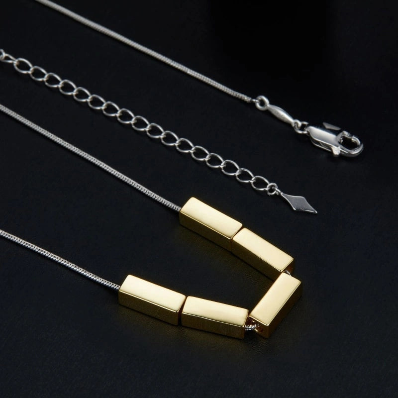 Simple Style Cuboid Gold Plated Clavicle Chain Necklace - EMMIE