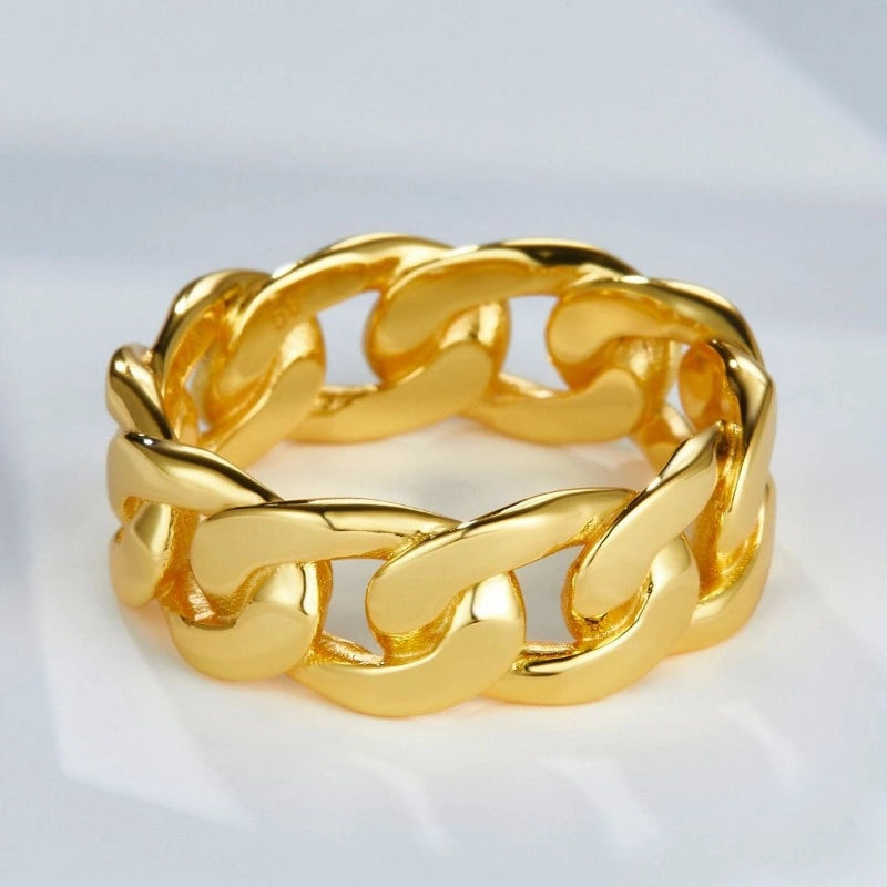 Classic Chain 18k Gold Plated Sterling Silver Ring - HADLEY