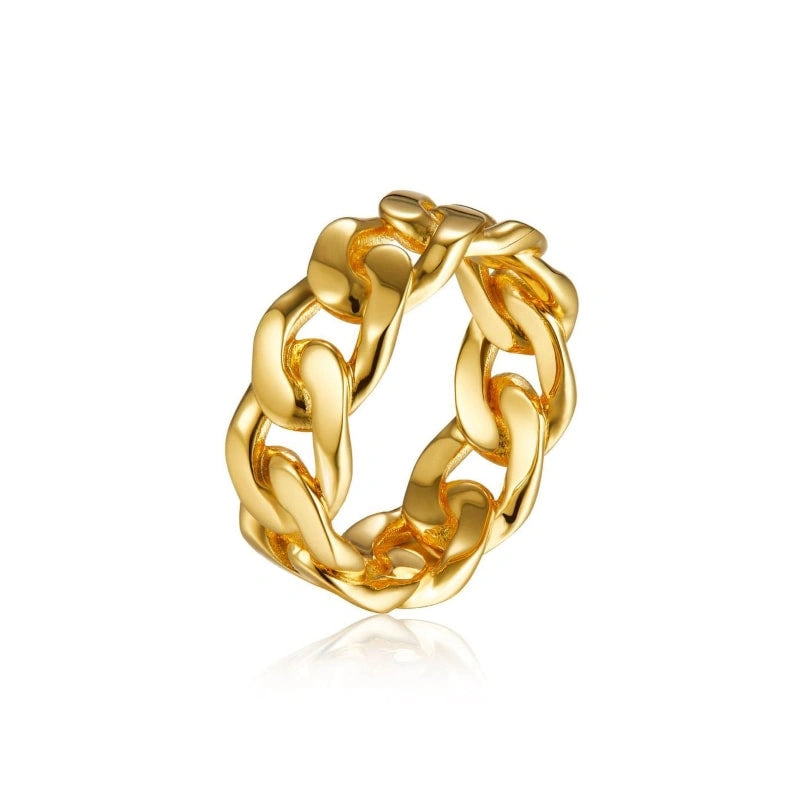 Classic Chain 18k Gold Plated Sterling Silver Ring - HADLEY