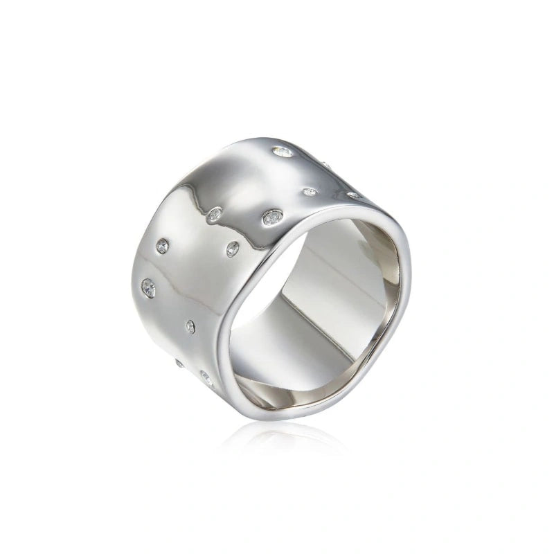 18k Platinum Plated Inlaid Czech Crystal Ring - LYLA