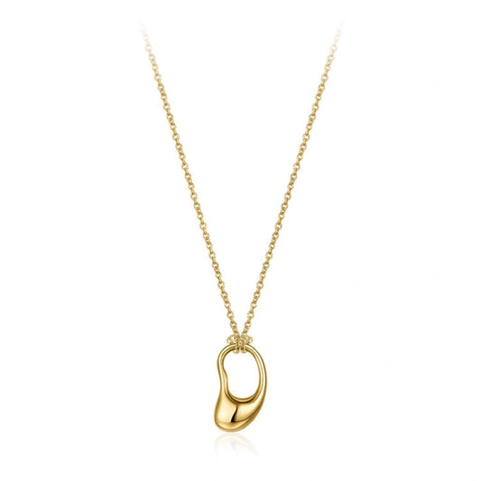 Pea Gold Plated Sterling Silver Pendant Clavicle Chain Necklace - JAYLANI