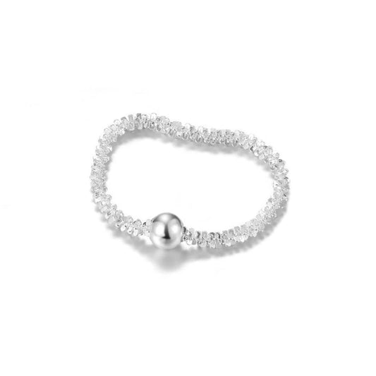 Sparkling Chain Bright Silver Ring - JULIA