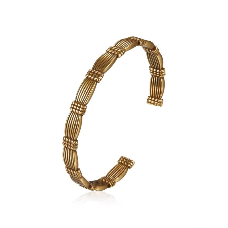 Vintage Gold And Silver-Plated Brass Bangle - LAILA