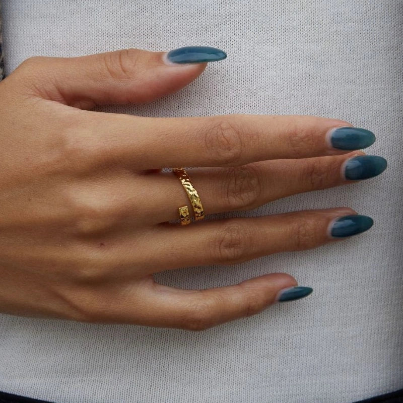 Minimalist Vintage Adjustable 18k Gold-Plated Ring - LAINEY