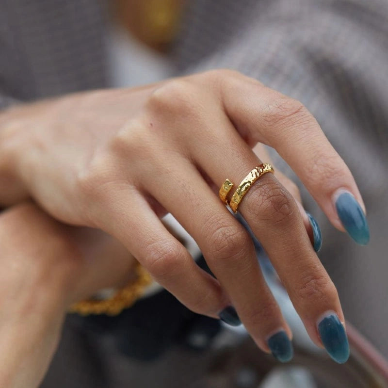 Minimalist Vintage Adjustable 18k Gold-Plated Ring - LAINEY