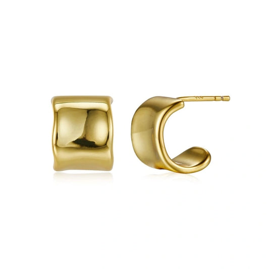 18k Gold-plated Small Round Hoop Earrings - LEILA