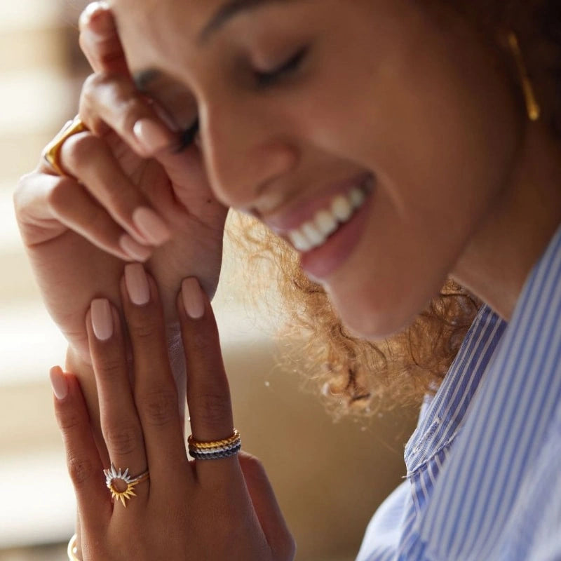 Radiance Stacked 18k Gold-Plated Ring - LUCILLE