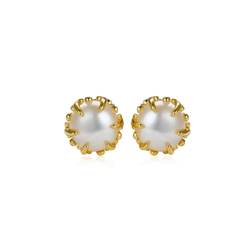 Stunning Pearl Silver Earrings - LUMIERE