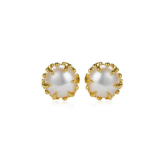 Stunning Pearl Silver Earrings - LUMIERE