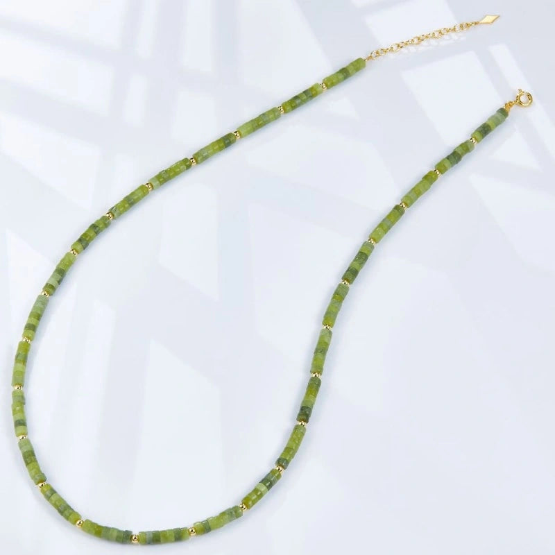 Natural Green Jade Necklace 20 Inches - MAGNOLIA