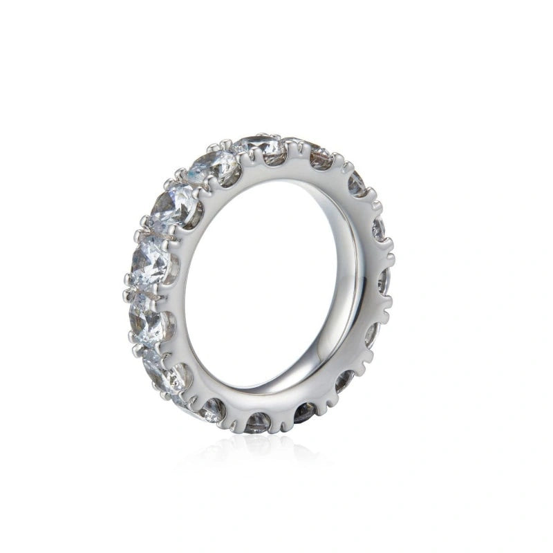 Zircon 18k Platinum-Plated Black Gold Circle Ring - MIRIAM