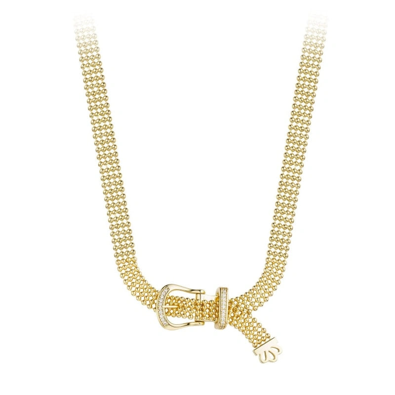 Band Style zircon 18k Gold Plated Clavicle Chain Necklace - MOLLY