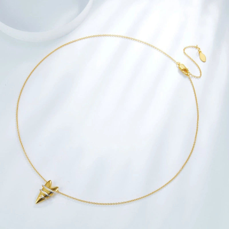 Trendy Arrow Heart Gold Plated Sterling Silver Pendant Clavicle Chain Necklace - NOVALEE