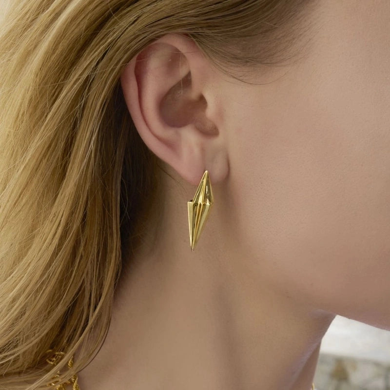 Shiny Geometric 18k Gold-plated Earrings - OAKLEY