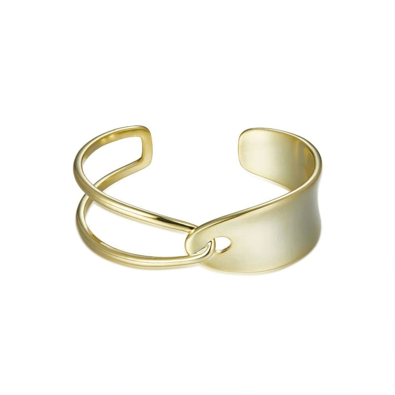 Interlaced 18k Gold-Plated Bangle - OCTAVIA