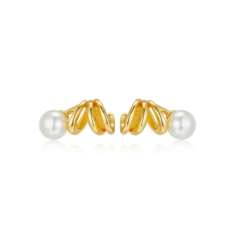 Exquisite Spiral Pearl Earrings - PEARLINA