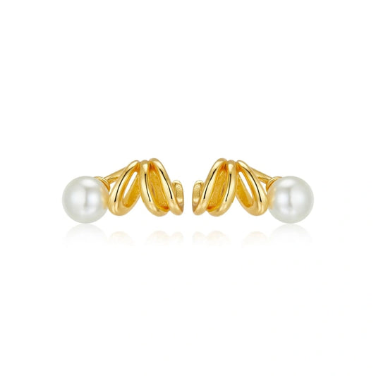 Exquisite Spiral Pearl Earrings - PEARLINA