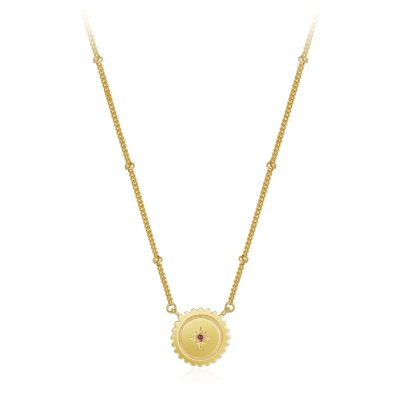 Sunshine Zircon 18k Gold Plated Pendant Necklace - PENELOPE