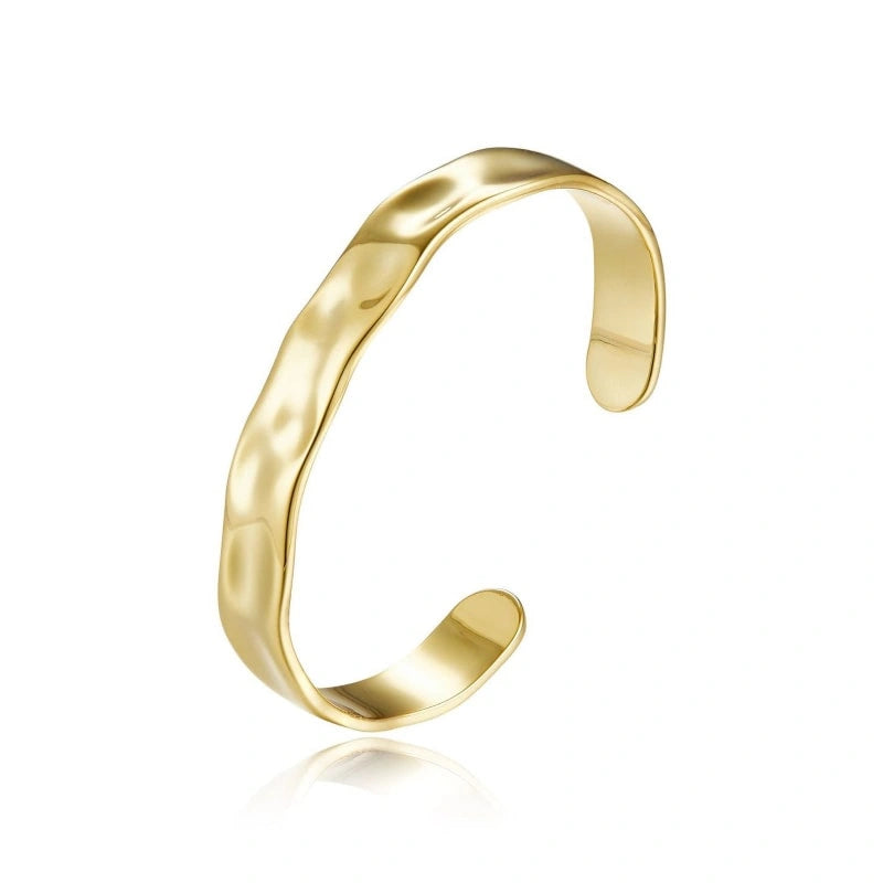 Antique style Wavy 18k Gold-Plated Bangle - PHOEBE