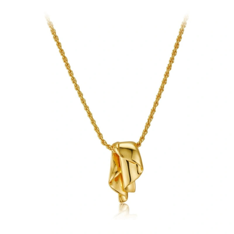 Unique 18k Gold-plated Scarf Pendant Necklace - RIVER