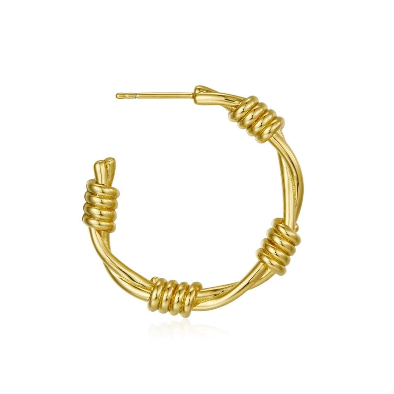 Simple 18k Gold Plated Braided Earrings - RUTH