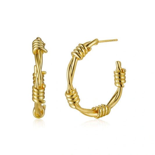 Simple 18k Gold Plated Braided Earrings - RUTH